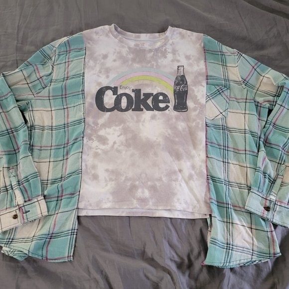 Enjoy Coke Rainbow Flannel Shirt - Picture 2 of 4